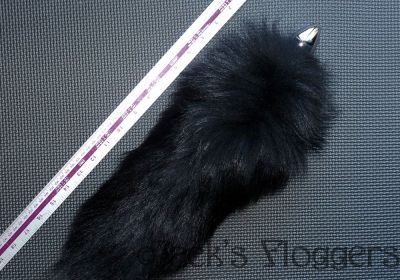 Dyed Black Fox Tail